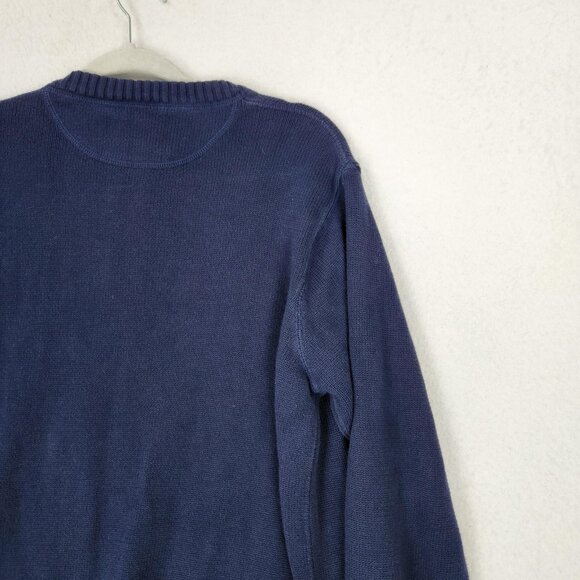 Eddie Bauer Sweater Mens Large Blue Cotton Crew Neck Classic Pullover Casual - Picture 9 of 9